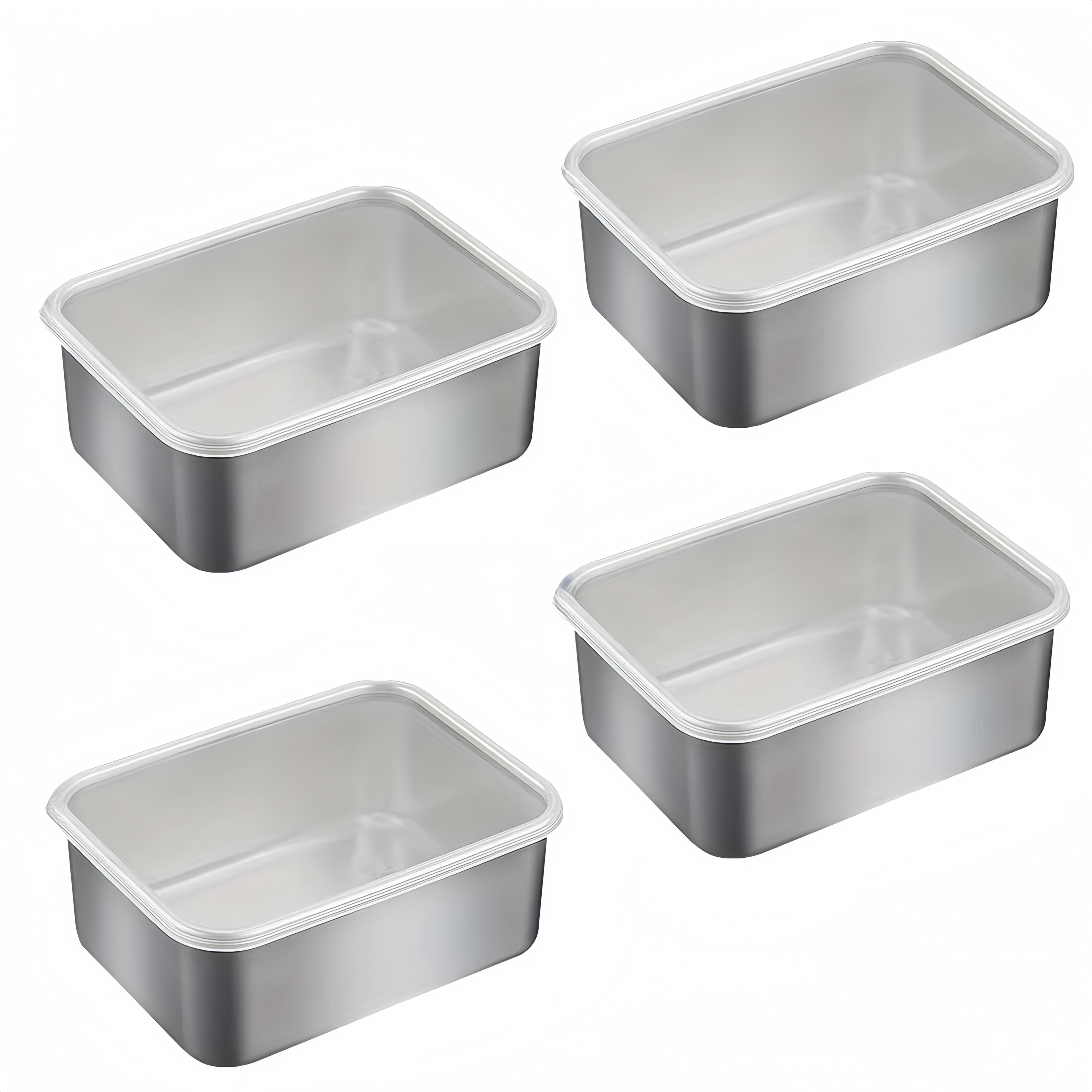 TEMU 4 Stainless -keeping Boxes Refrigerator Food Storage Containers Pickle Meal Preparation Containers For Home And Outdoor Picnics