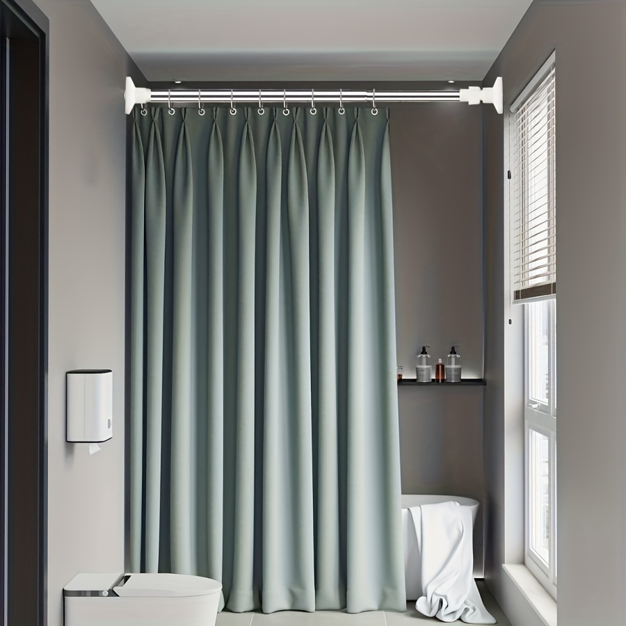 Telescopic Shower Curtain Rod with Wings, No-Drill