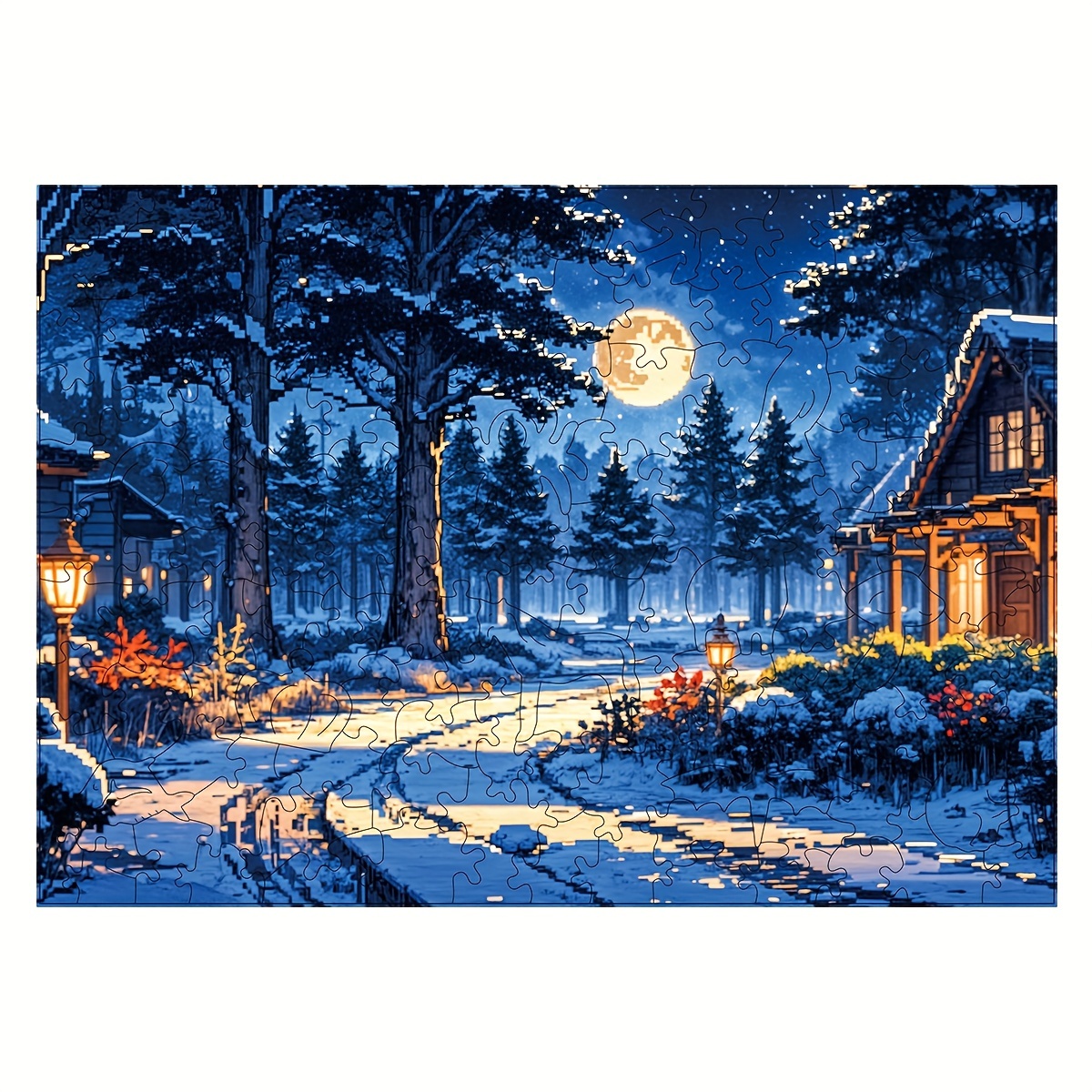 

Unique Nighttime Wooden - , , Thanksgiving, Halloween & Christmas In A Box