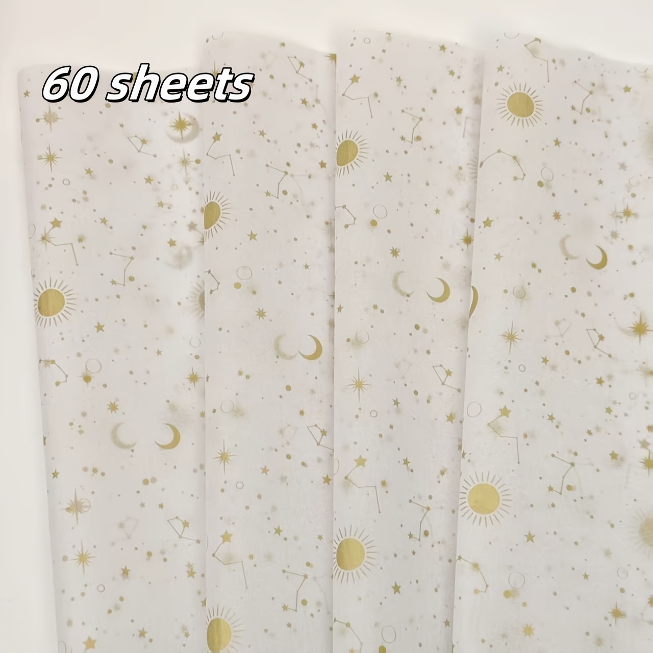 TEMU 20/60 Sheets, White Constellation Themed Thin Paper, 20x14 Inches Thin Paper, Suitable For Gift Packaging, Clothing Packaging, Red Wine