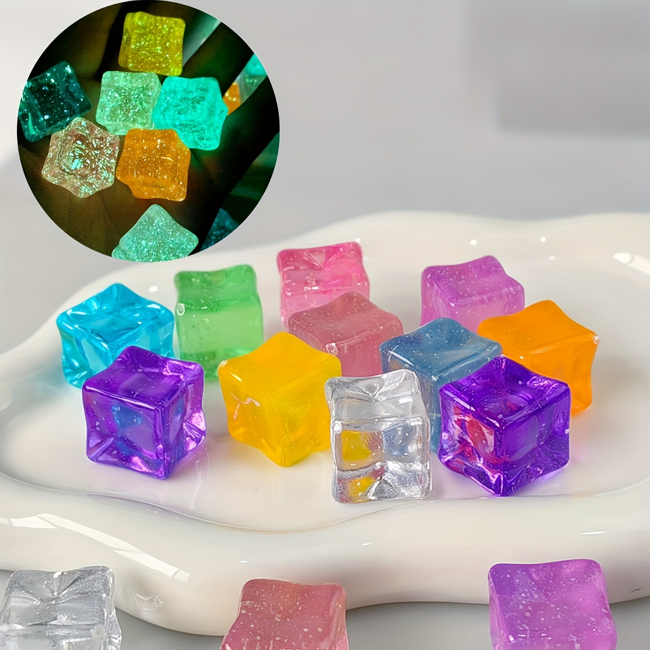 Colored Starry Ice Cubes for Creative Projects
