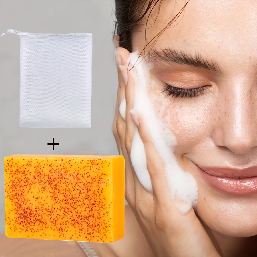 100g Turmeric Lemon Kojic Acid Soap, Handmade Cold-processed Soap For Bathing And Washing Face, Moisturizing, Nourishing, Deep Cleaning, Gentle And Non-irritating, Moisturizing