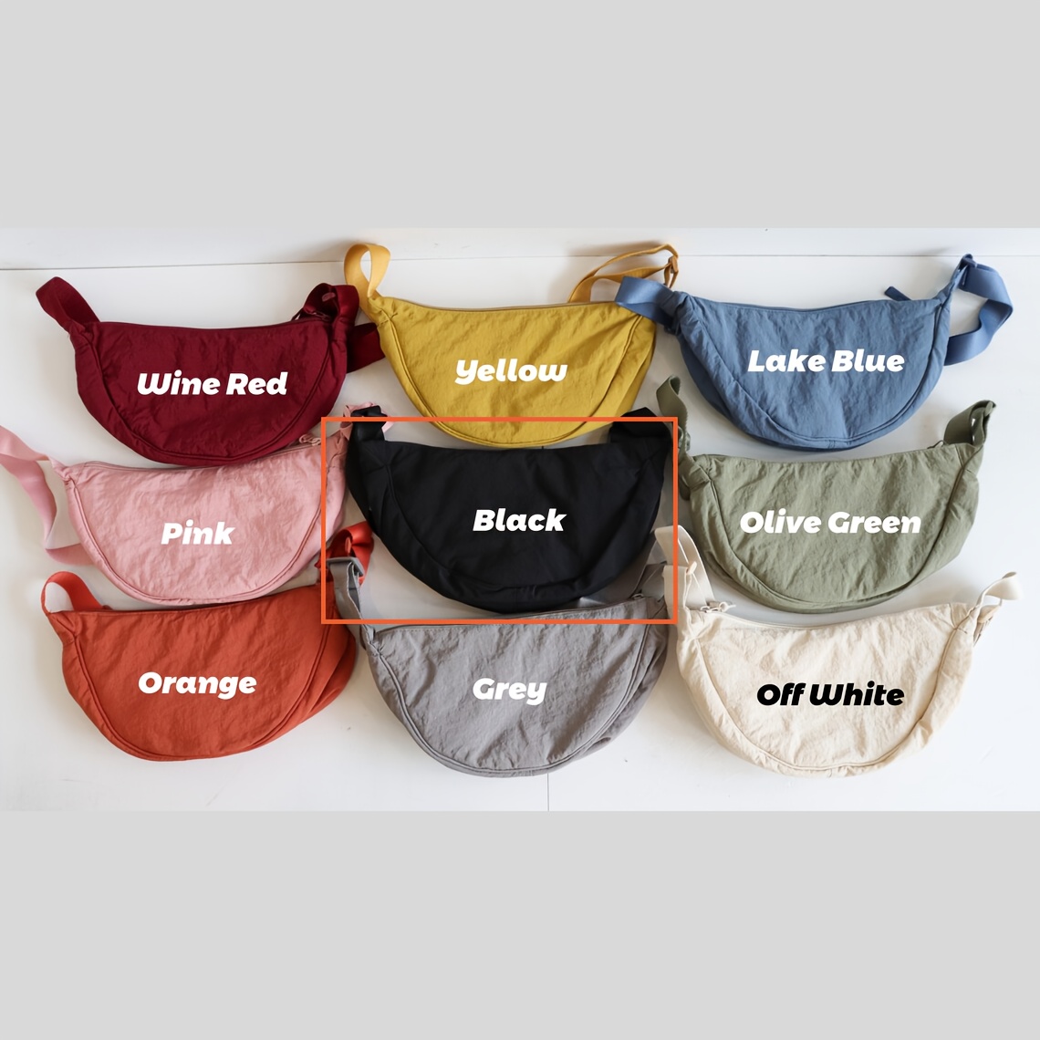 TEMU Personalized Embroidered Shoulder Bag - Name/text/design, Adjustable Crossbody Strap & Zipper Closure, Handbag Suitable For, College, Daily Use,