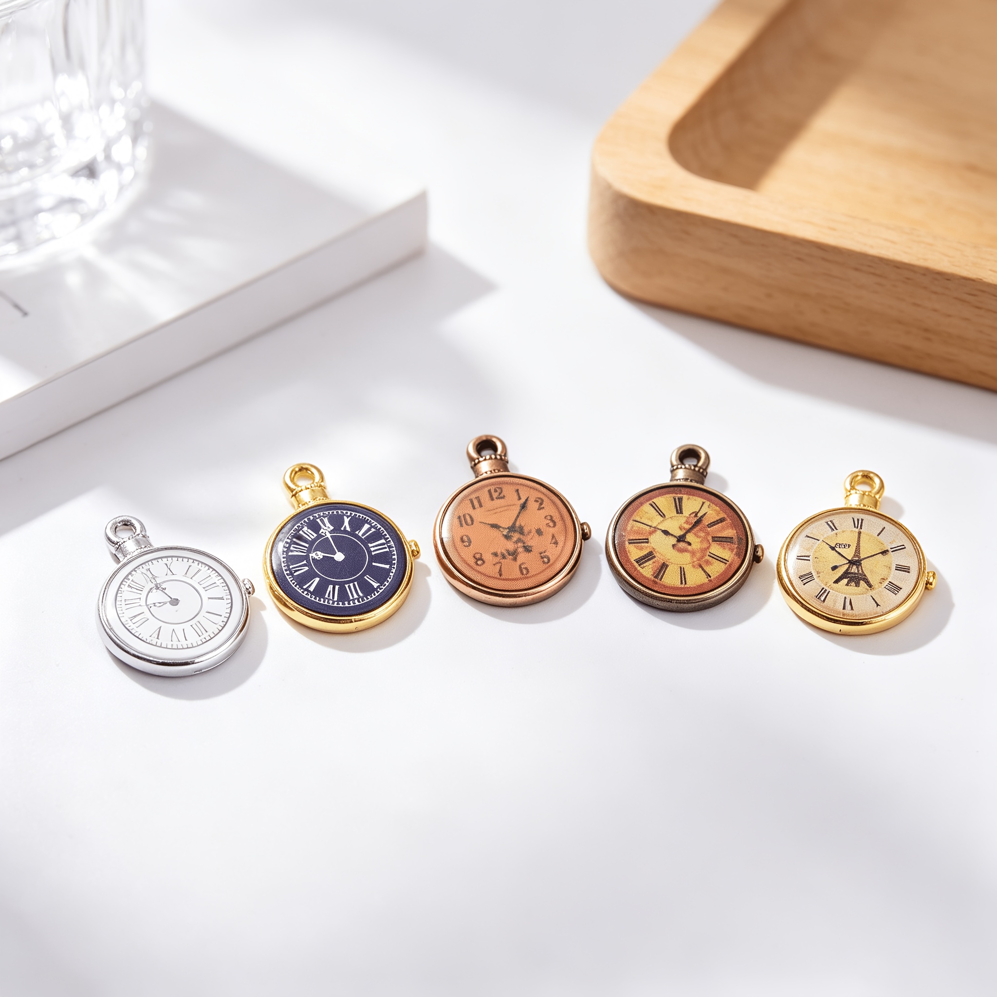 TEMU 12 pièces de breloques horloges aléatoires pour accessoires de collier, bracelet et boucle d'oreille à faire soi-même