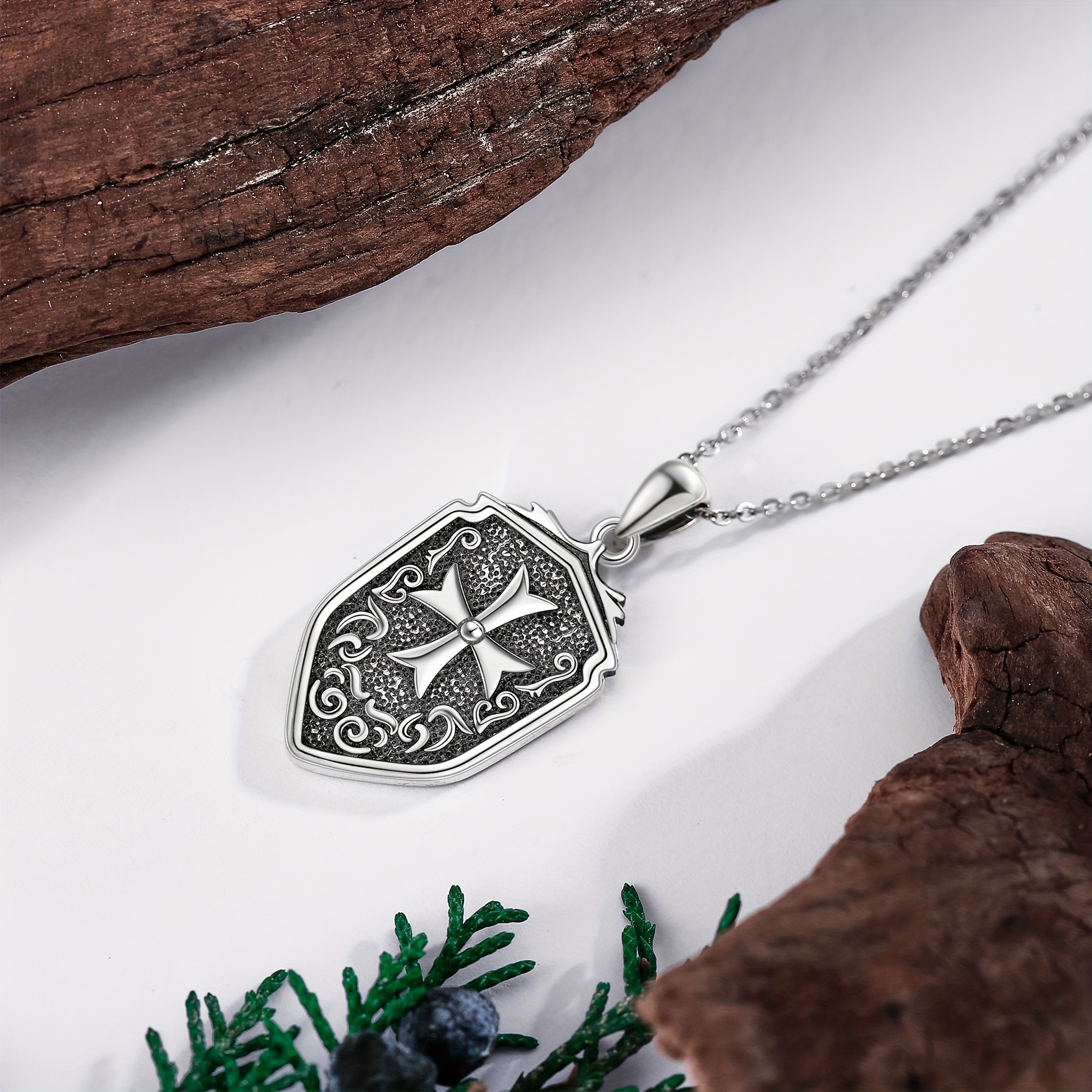 925 Sterling Silver Cross Necklace, Faith Pendant Gift