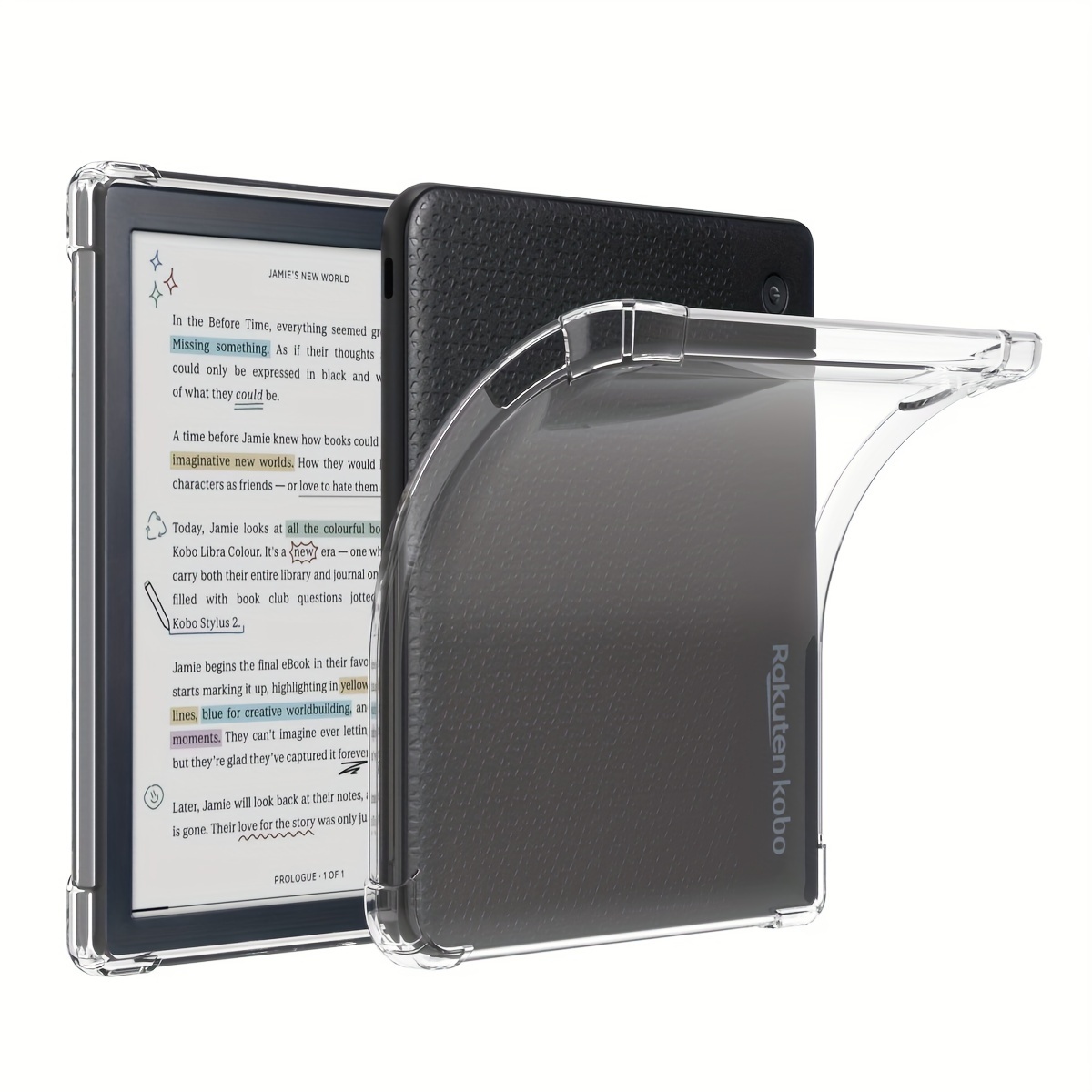 

Kobo Libra Colour & Libra 2 N418 E-reader Case, 7-inch Soft Polyurethane Cover With Reinforced Corners, Clear Back Shell For Kobo Libra Colour 2024 & Libra 2 2021 Models