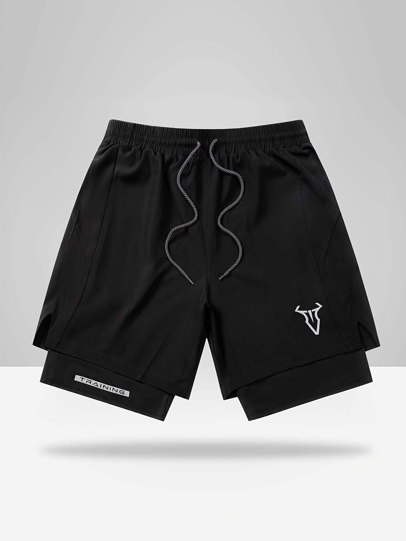 item picture mens geometric pattern athletic shorts with inner side pockets drawstring waist for a   slightly stretchy fabric suitable for running workouts and casual wear