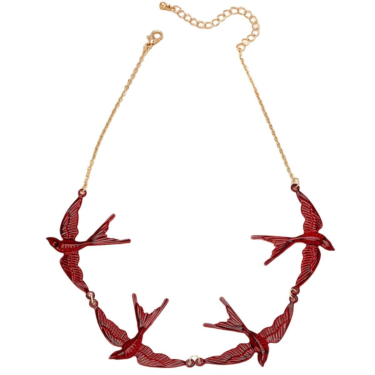 Vintage Versatile Red Lucky Swallow-Shaped Necklace