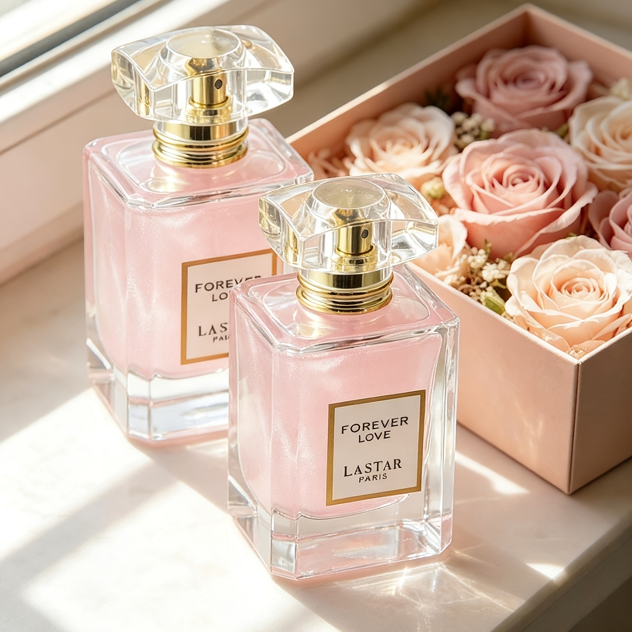Lastar 2pcs Women's Eau De Parfum Spray Set, Liquid Sand, Rose Fragrance, . Long-lasting Scent. Travel Size. Valentine's Day Gift, Gift For A, Birthday Gift