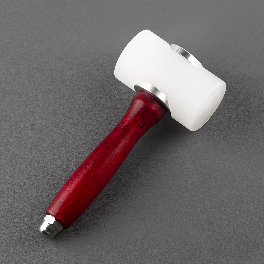 Image of The Hobbyworker Leather Carving Hammer, T-shaped Wooden Handle Hammer, Vertical Hammer, Hammer For Handmade Leather Crafting, Stamping Sew Leather Cowhide Tool, Hammer Type Is Random