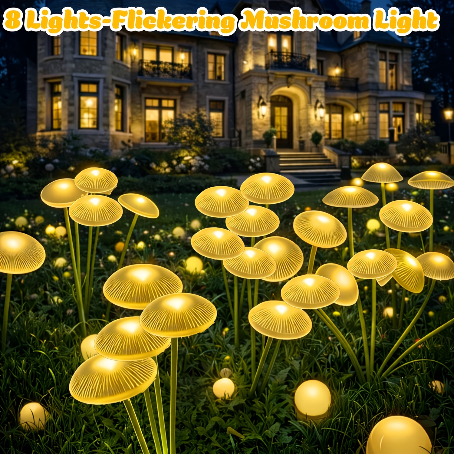 10led solar mushroom lights 10 8 6led solar garden spotlights solar powered mushroom shaped outdoor decorative lights solar powered courtyard decorative lights ideal for garden   walkways courtyards holidays lawns and festivals
