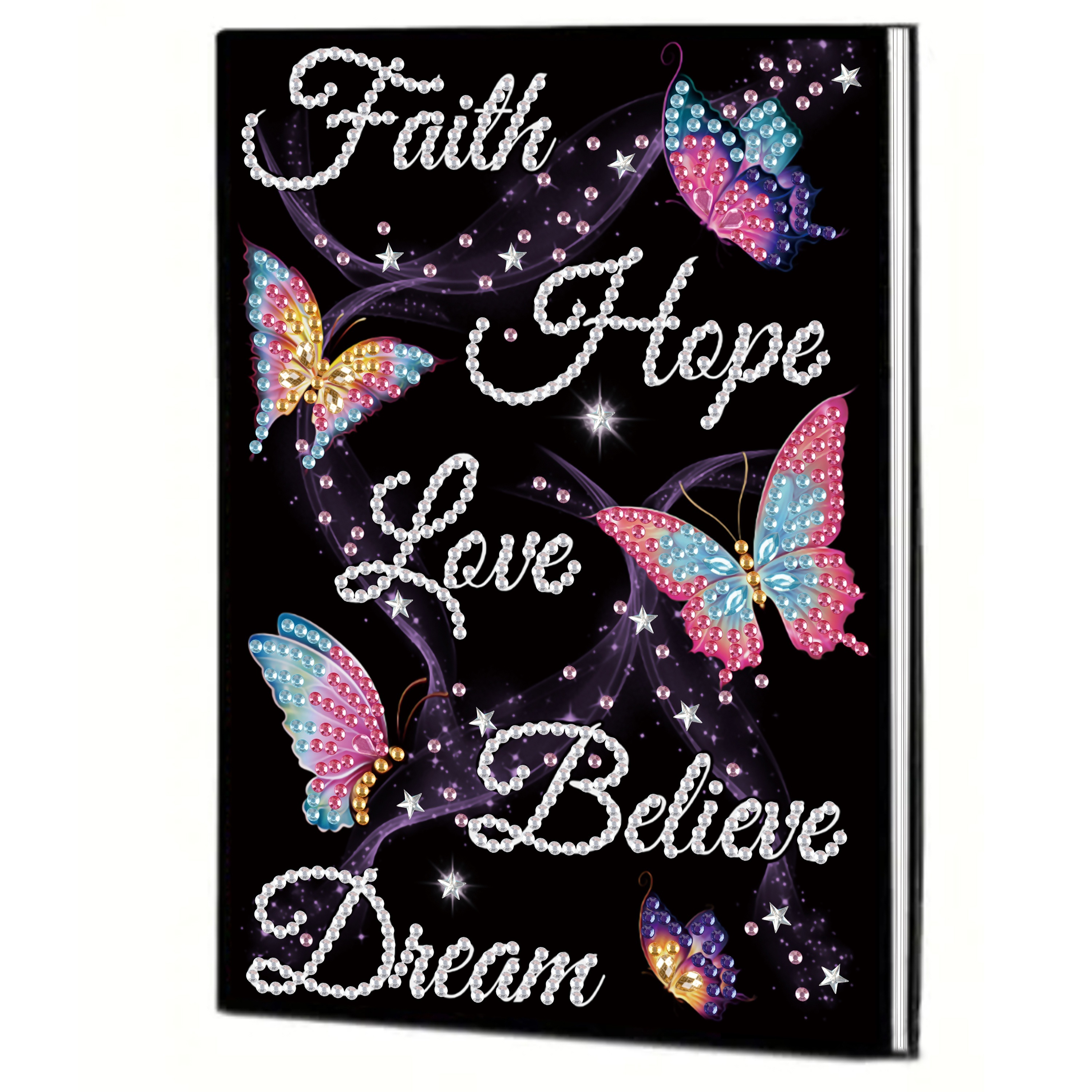 

Inspirational Butterfly Quote 5d Diy Diamond Painting Notebook Kit - Embroidery Sketchbook With Irregular & Round Rhinestones, Handcrafted Journal For Students, Home, Business - Unique Holiday Gift