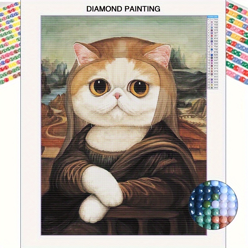 

1pc Diy Cat Pattern Diamond Painting Set, Mosaic Decorative Craft Wall Art, Halloween Decor, Diamond Art, 30cm X 40cm Frameless 5d Diamond Painting Kits For Adults Beginners