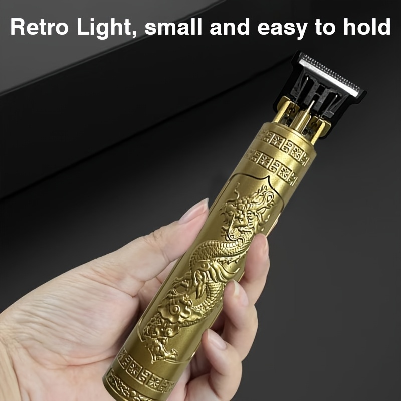 Retro Carved Electric Hair Clipper, Body Hair Trimmer, Compact And Portable Design, Shaver with USB Charging Cable, Suitable for Travel.