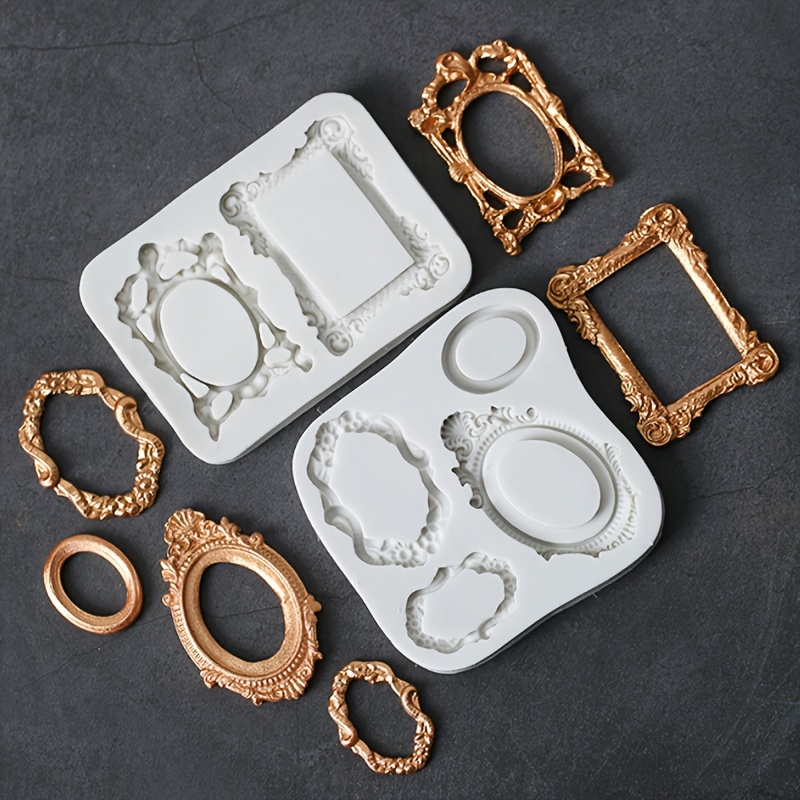 embossed frame silicone mold fondant mould cake decorating tools chocolate gumpaste molds   kitchen gadget