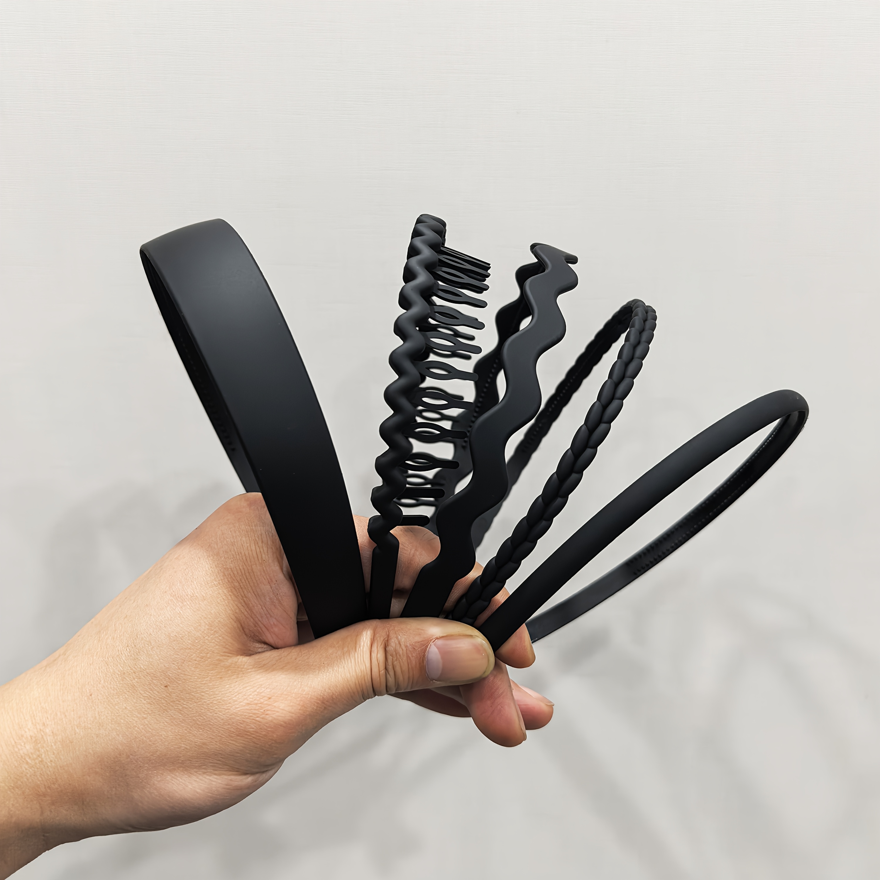 E-shop 5er-Packung Matte Kopfband in Unifarben, Rutschfeste Haarreifen mit breiter Krempe für Damen und den täglichen Gebrauch