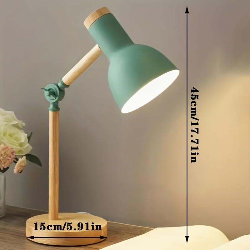 modern led desk lamp with eye protection adjustable brightness usb powered solid wood design for bedroom dorm or study   sleek minimalist style