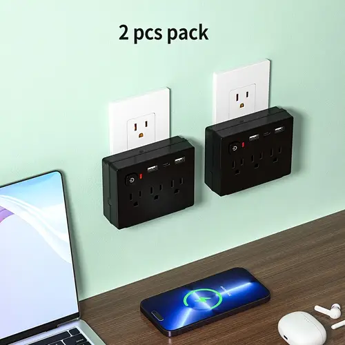 set of power sockets mobile power sockets with protection device and main switch function and mini mini sockets with 9 functions with usb function for trips office kitchens and other power consumption scenes