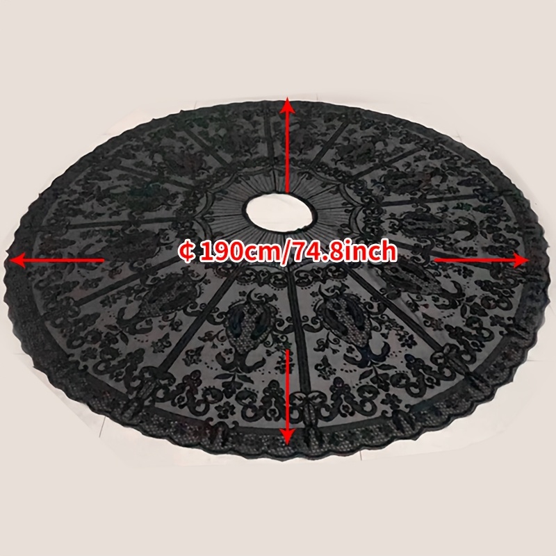 TEMU Round Mesh Lace Fabric, Black Lace Mesh Fabric For Diy Women's Clothing Decoration, Hand Sewing Craft - Piece Lace Fabric