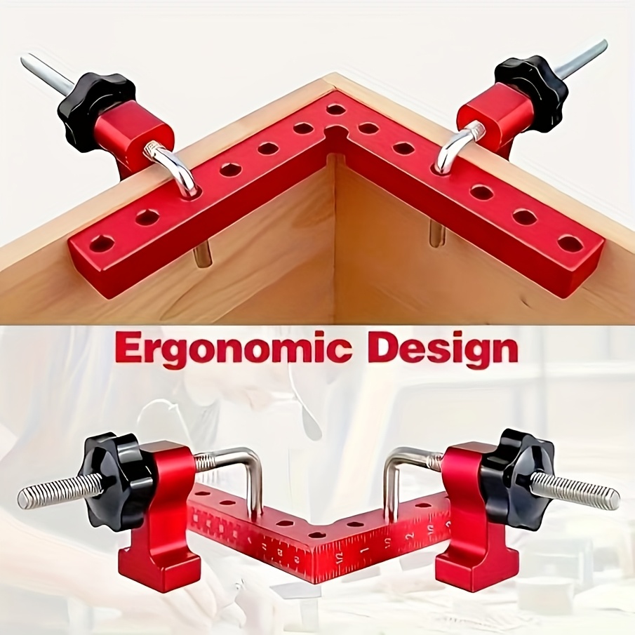 aluminum angle clamps set 90 degree precision positioning corner clamp tools for woodworking carpenter square picture frames boxes cabinets drawers durable metal construction non electric hand tool no battery needed pack of 1 details 2