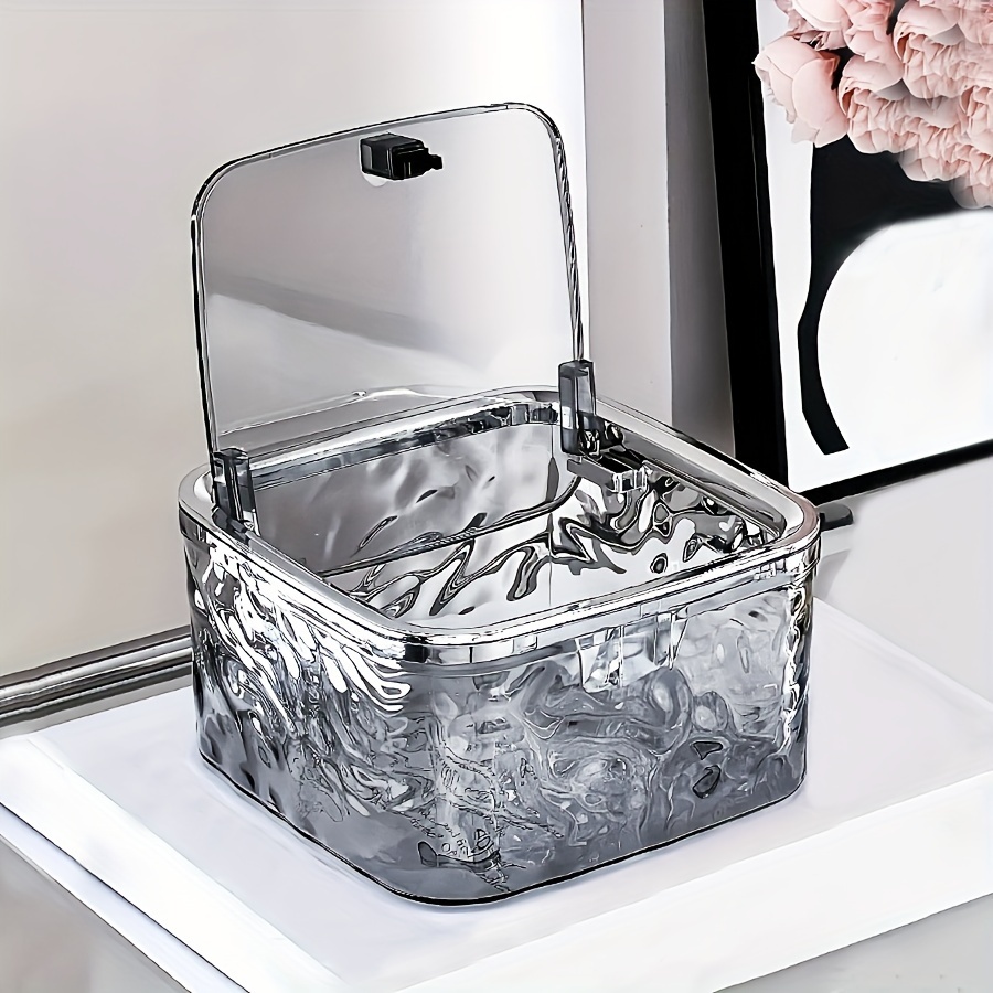 Clear Acrylic Hair Accessories Organizer Box With Lid - Clear Rectangular Storage Container Suitable For Hair Ties, Clips, Bows, Headbands, Swabs - Bathroom & Salon Organization, Plastic Case