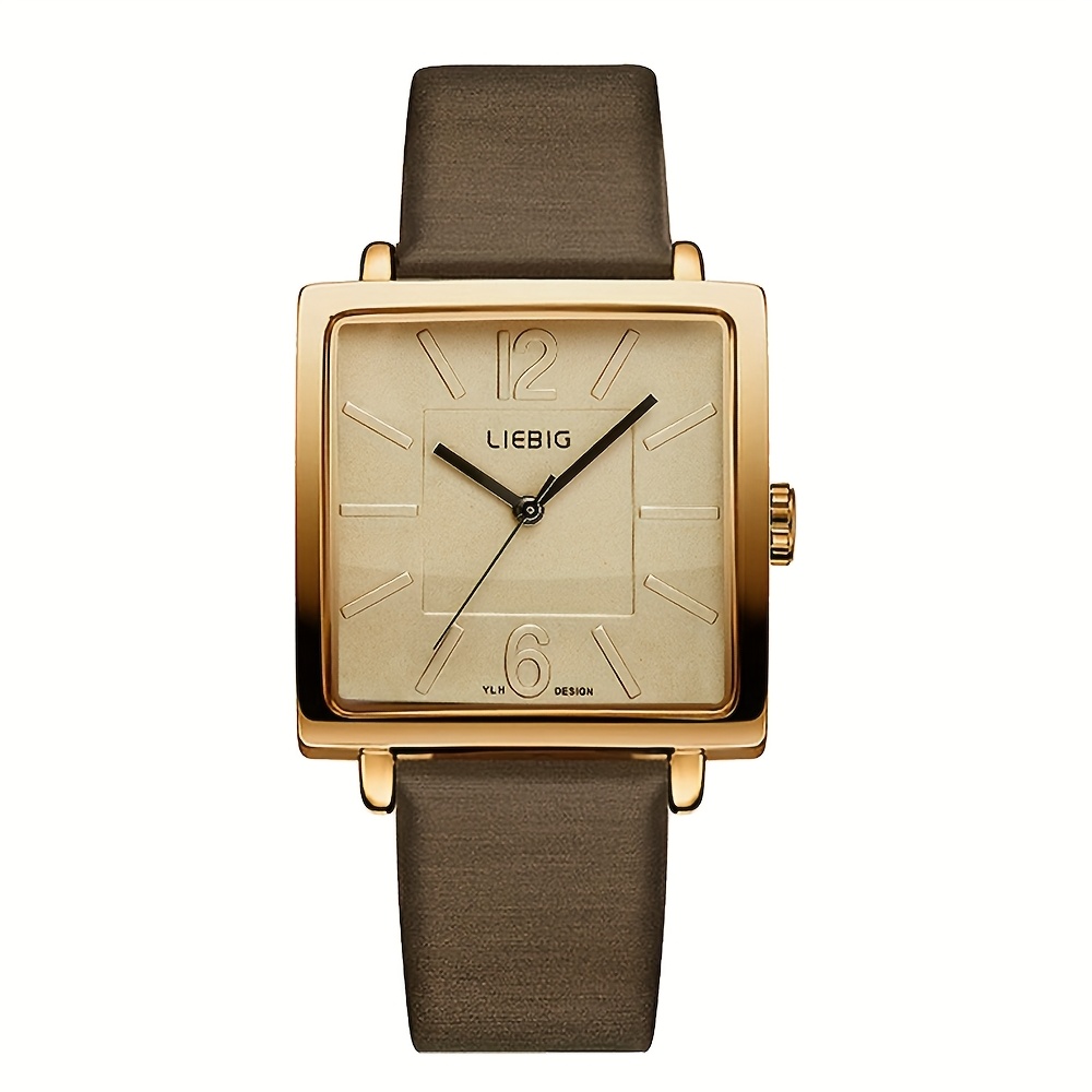 TEMU Liebig Ladies Vintage Quartz Watch, Waterproof Square Quartz Watch, Business Casual Watch, Best Gift,, Women's Wristwatch, Exuding An Elegant