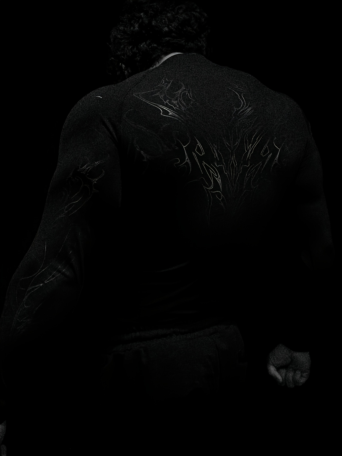 mens high neck   fit compression long sleeve shirt with geometric   design suitable for   fitness and casual   gray color block Product details 9