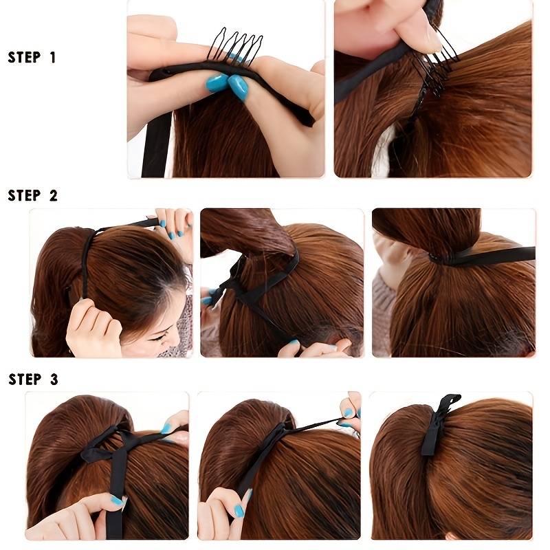 long soft tie up ponytail straight hair piece clip in hair extensions 22inch 55cm wrap around binding pony tail hairpiece drawstring pony tails for women party festival christmas halloween daily use details 6