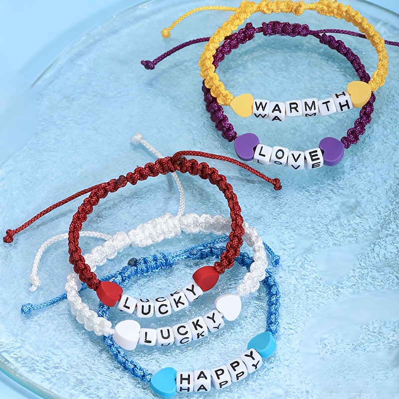 Customizable Colorful Polymer Clay Heart Bracelet, Handmade
