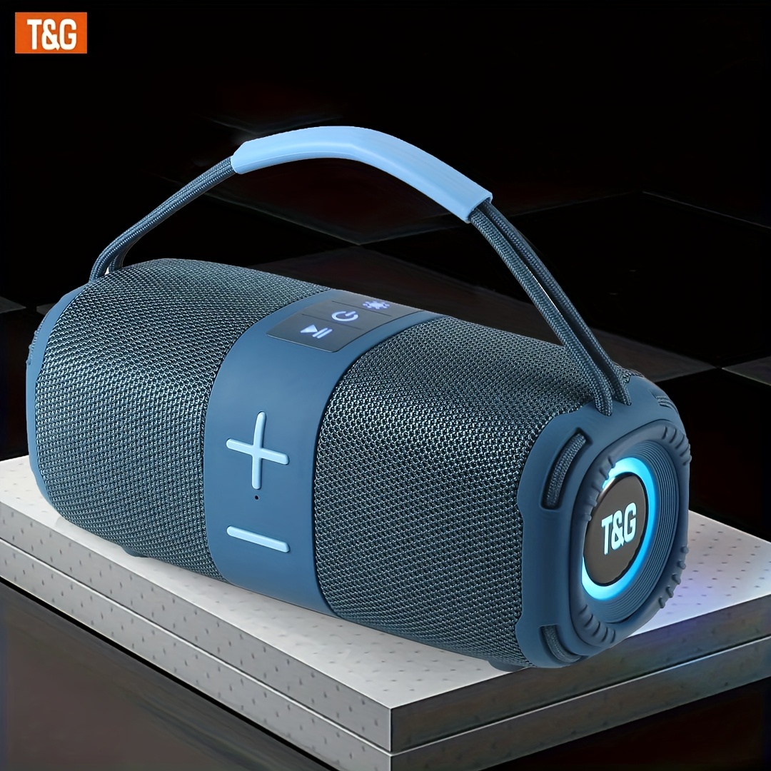 item picture tg668 outdoor high power portable speaker wireless compatible music player with color led breathing   usb tf fm tws stereo support can connect to mobile phone tablet tv holiday gift