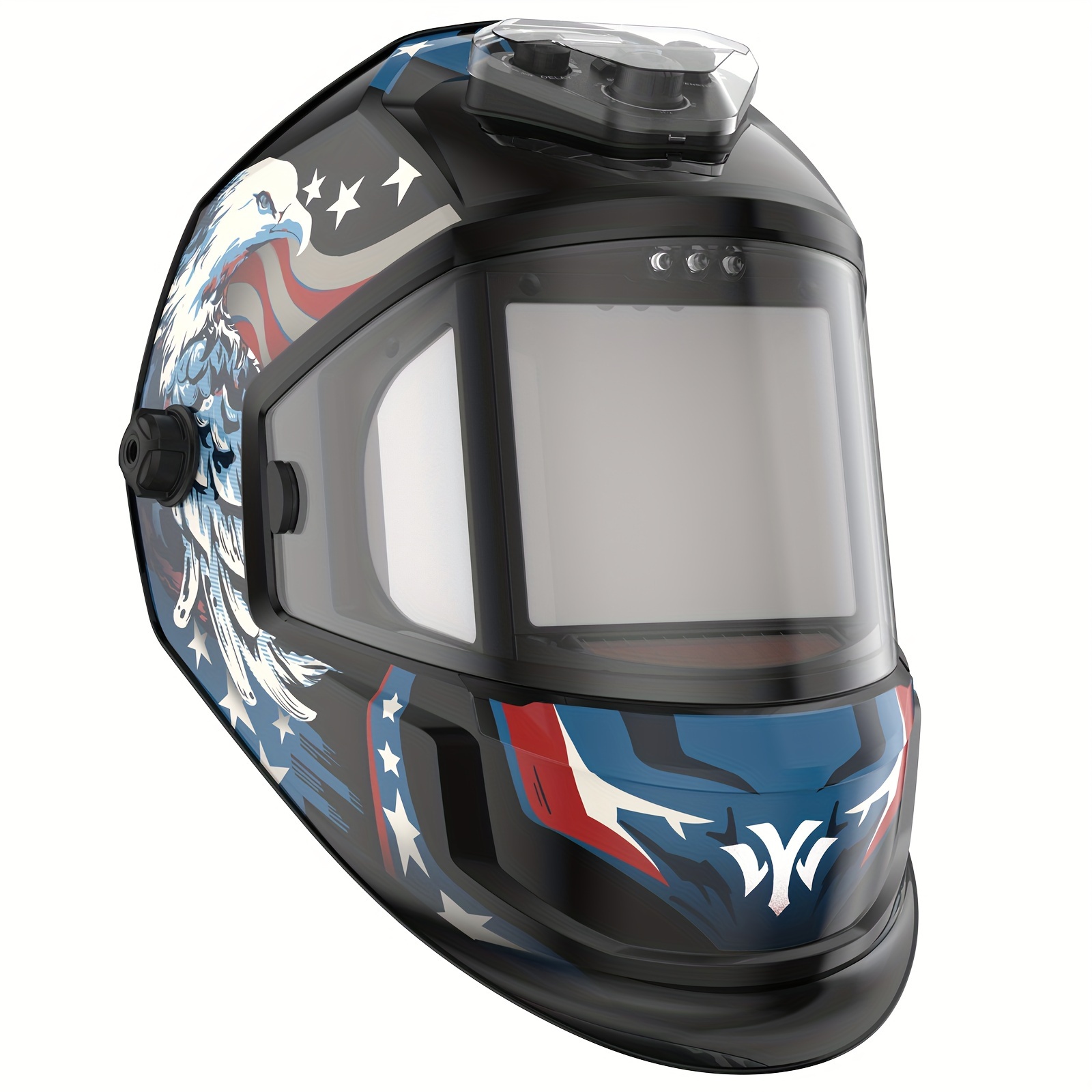 

Yeswelder Panoramic View Auto Darkening Welding Helmet, Large Viewing True Color 6 Arc Sensor Welder Mask Eagle