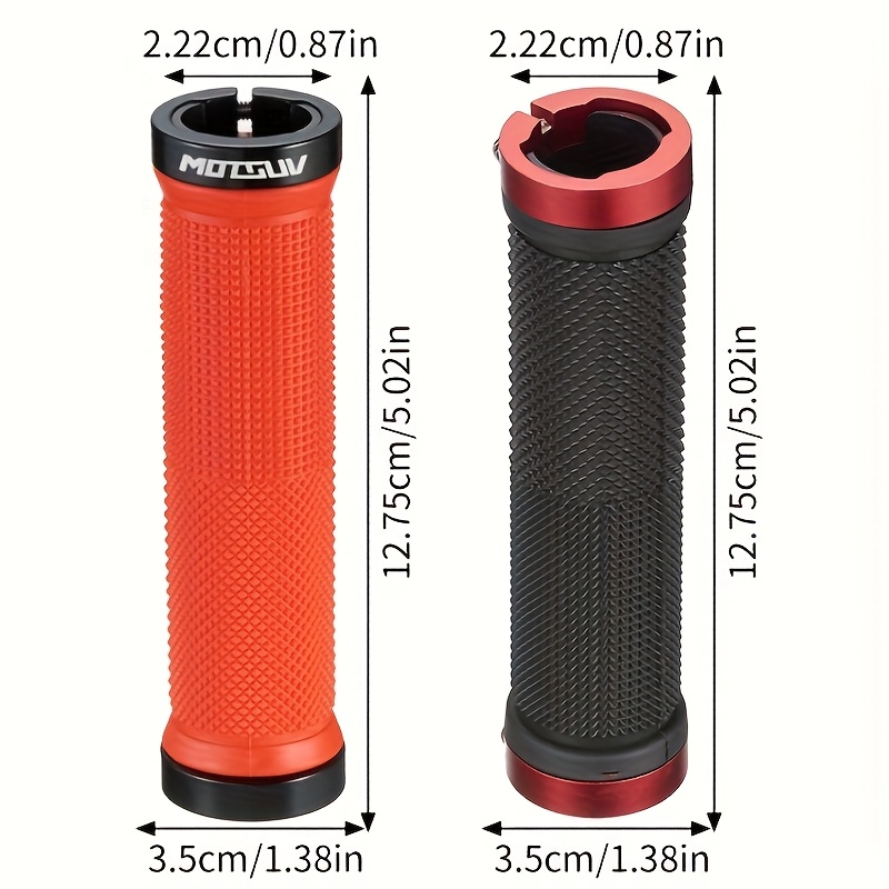 2 buc. (1 bucată) Mânere Bicicletă Dual Lock-On - 5 Culori Mânere Bicicletă, Model Anti-Alunecare cu Puncte și Cleme Lock-On pentru Mtb/Bmx/Scooter