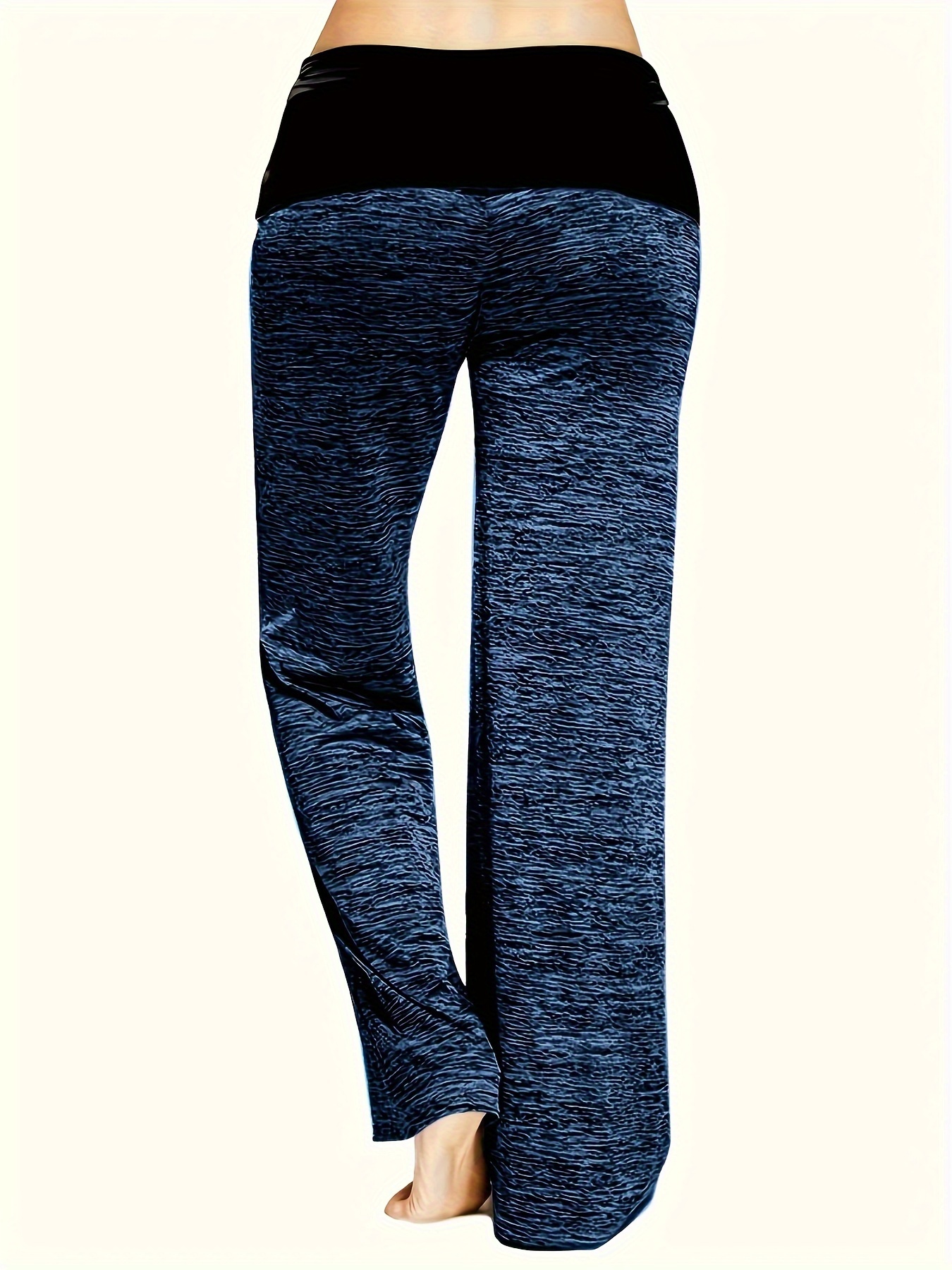 Women's Colorblock Casual Drawstring Wide Leg Yoga Pants