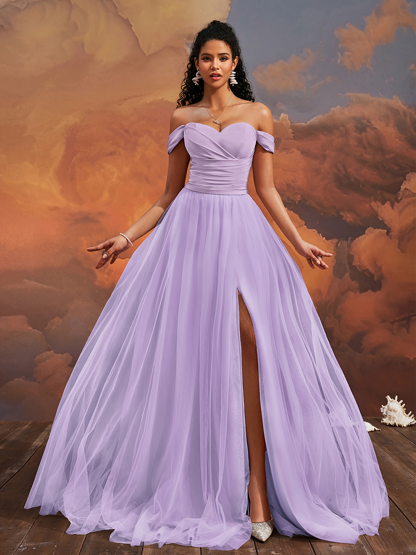 Women'S Strapless Evening Gown Formal Party Dress with High Waist,  Elegant Prom, Gala, Award Ceremony, Wedding, Performance Lavender/  */Other