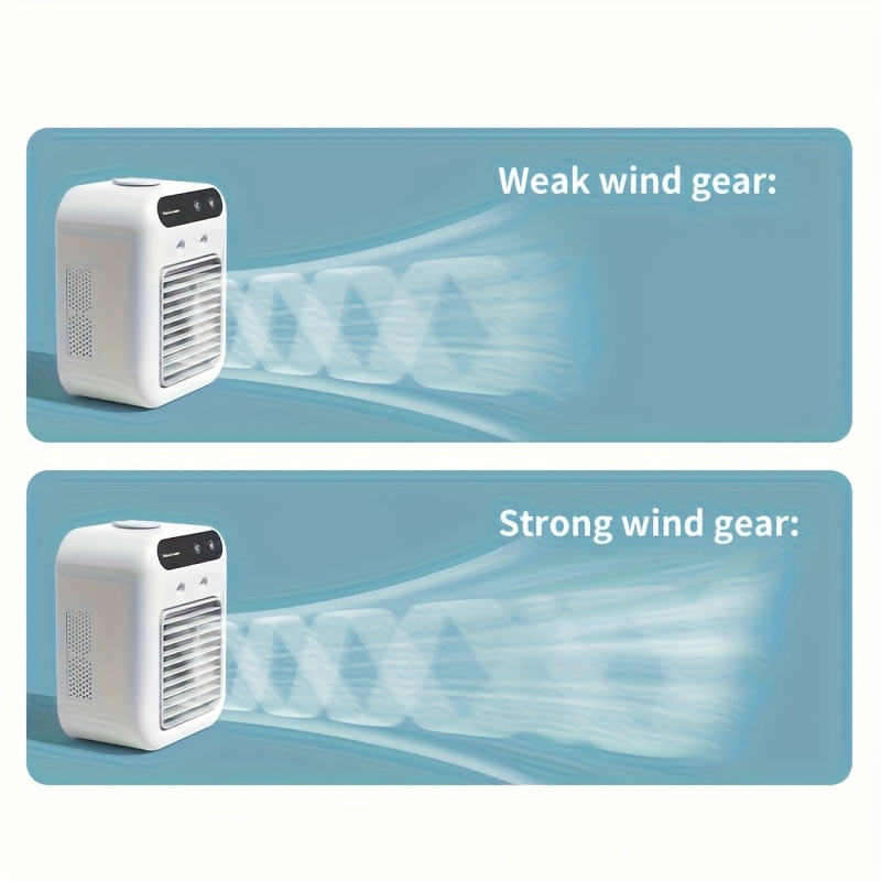 USB Rechargeable Mini Air Cooler Fan Mini Humidifier Cooling Fan, 30-Second Rapid Cooling, Two-Speed High-Speed Silent Fan Portable Desktop Cooling Device, Large-Capacity Battery And Water Tank Suitable for Home Office Or Dormitory Use