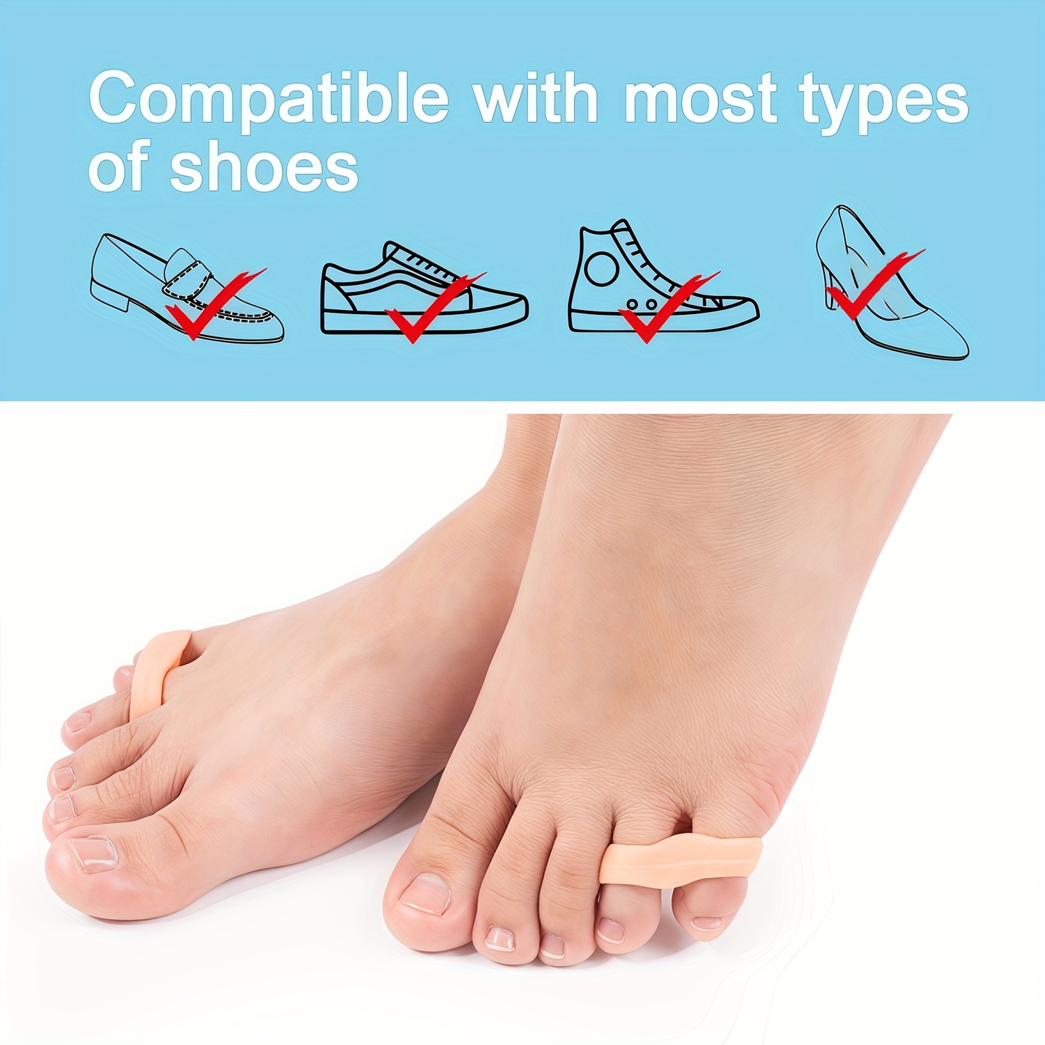 2-Pack Comfortable Little Toe Separator, Durable Toe Spacer