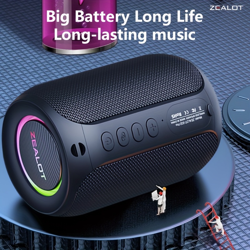   s32   speakers wireless speaker dual pairing 3600mah battery 12 hours playtime loud stereo     charging cable and aux cable