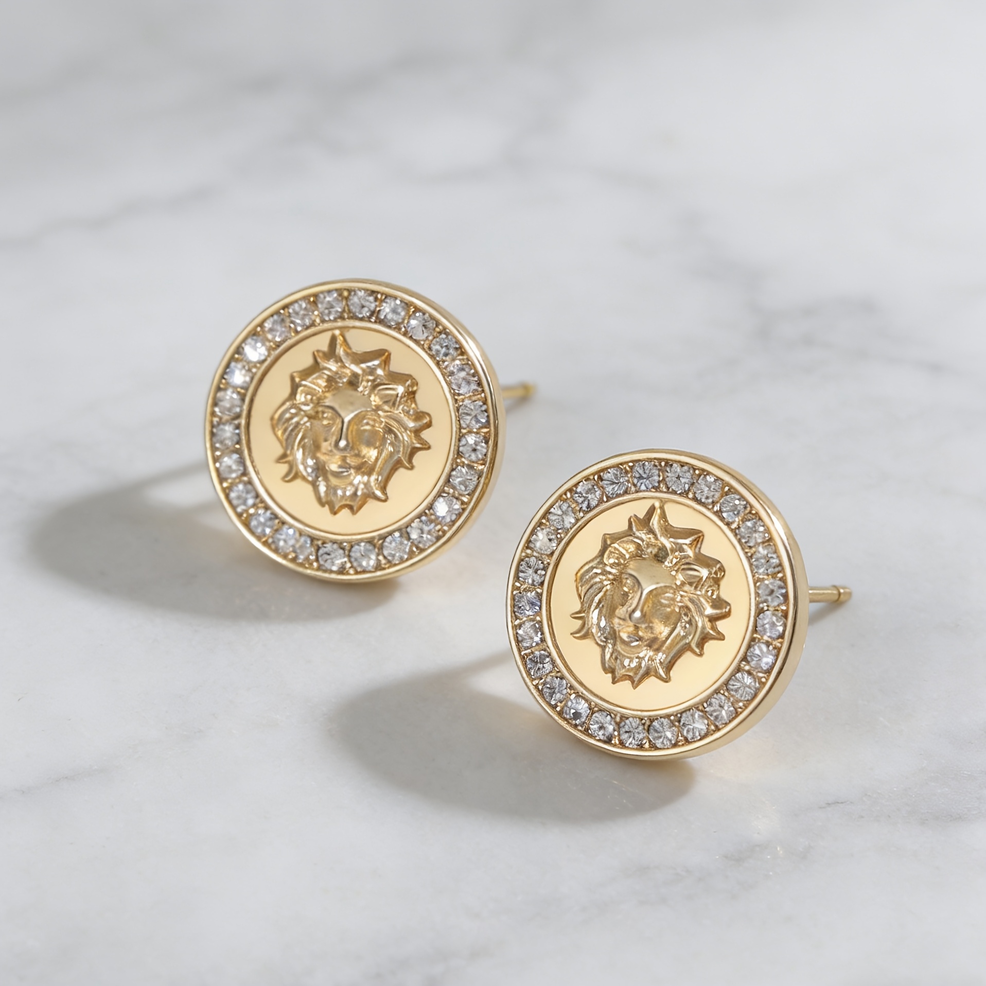 TEMU 2 Piezas de Aretes de Estudio para Mujer con Cabeza , Elegantes y Modernos, Incrustados con Circonita 5A, Ideales para Fiestas, Citas, y Regalos