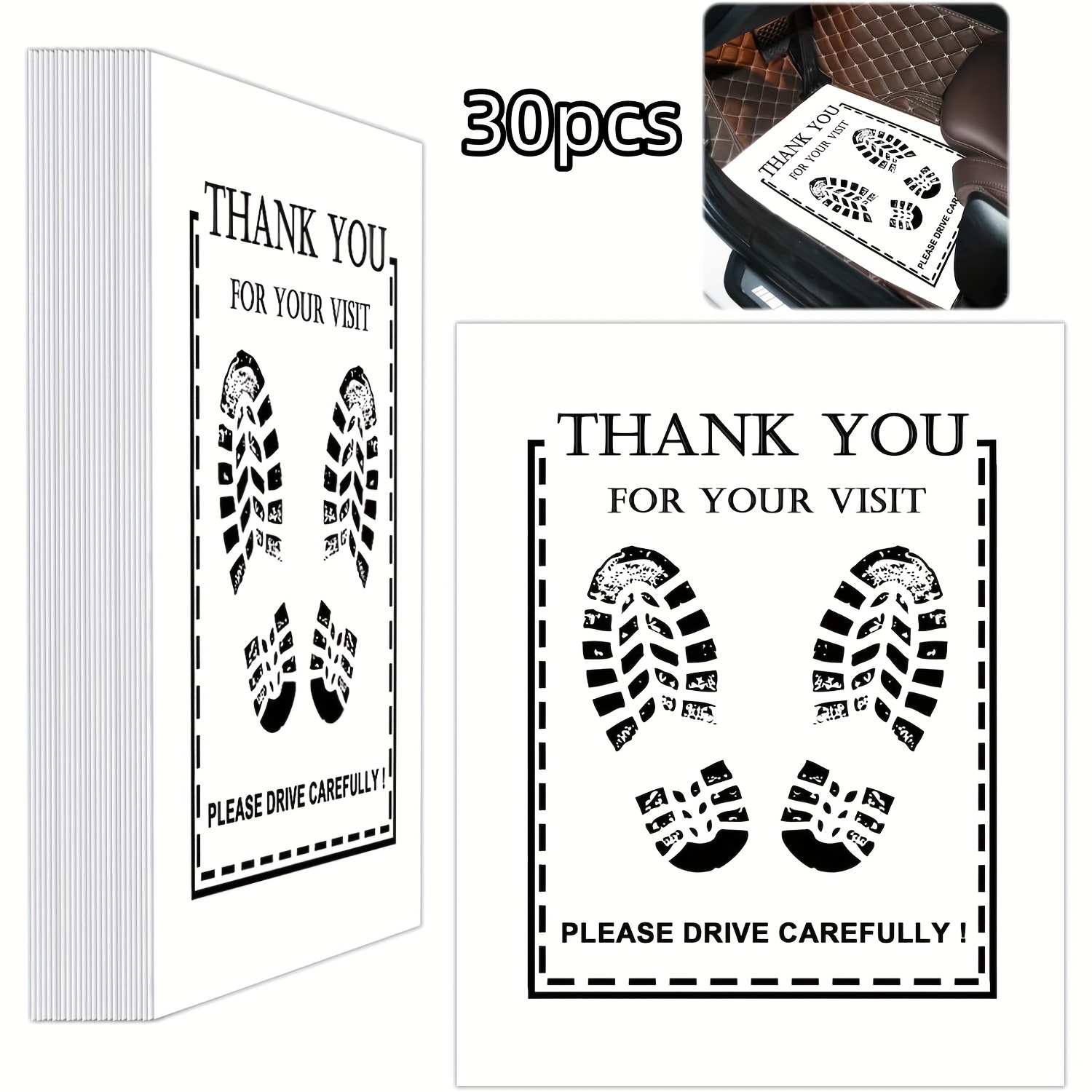 TEMU White Disposable Car Floor Mats- Paper, 48.26x39.62cm, Auto Vehicle Safety Mat With 