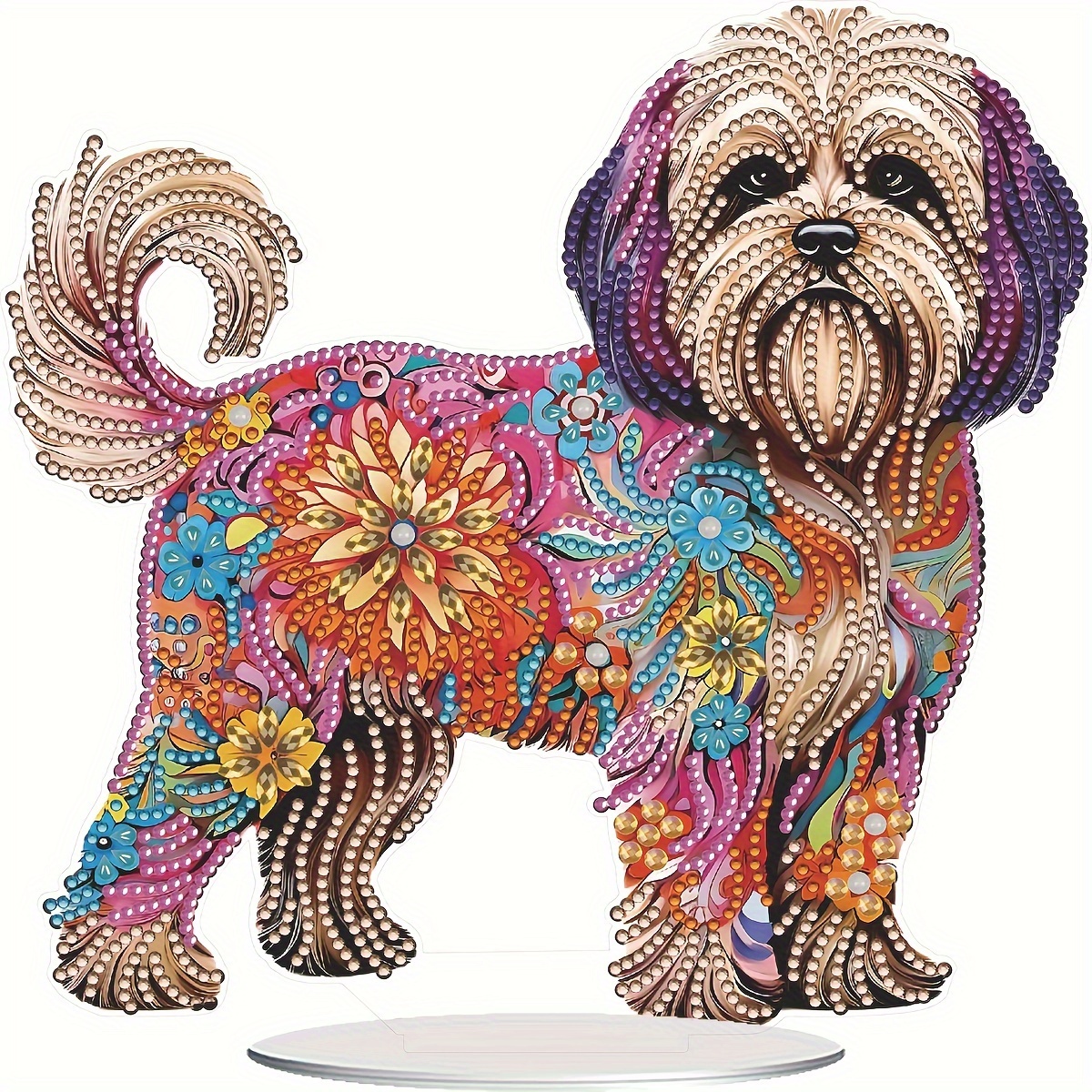 

Diy Dog Diamond Art Kit - Double-sided 5d Gem Mosaic, Acrylic Craft For Desk & Bedroom Decor, Unique Animal Theme Gift Box