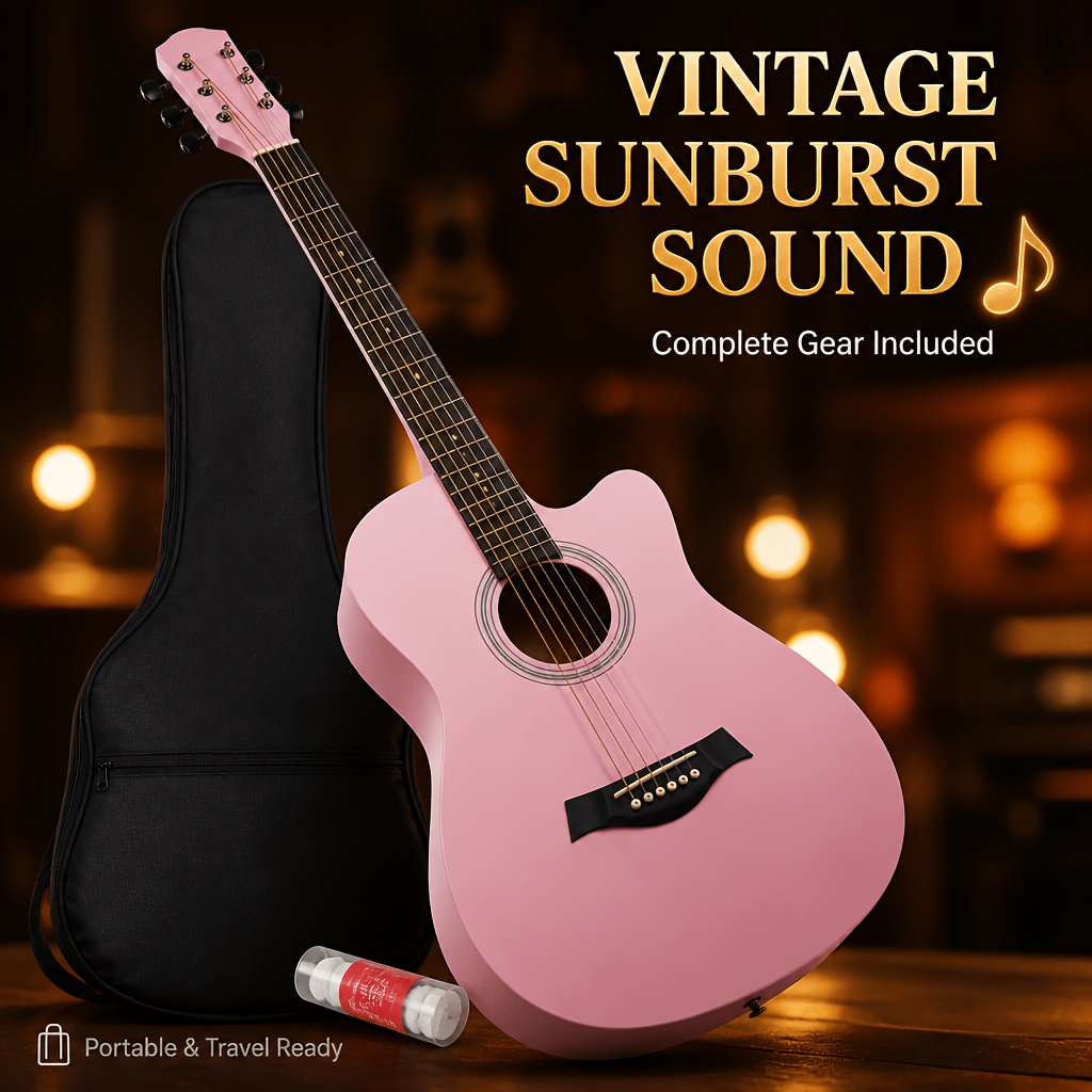 38 Inch Basswood Acoustic Guitar&comma; with Compr...