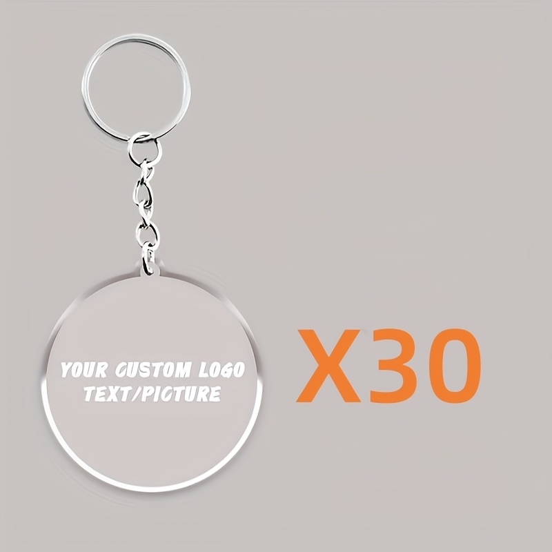 TEMU 30pcs/50pcs Custom Acrylic Keychain Set, Personalized Image And Photo Keychains, Backpack Charms, Couple Friend Gifts, , Celebrity Event