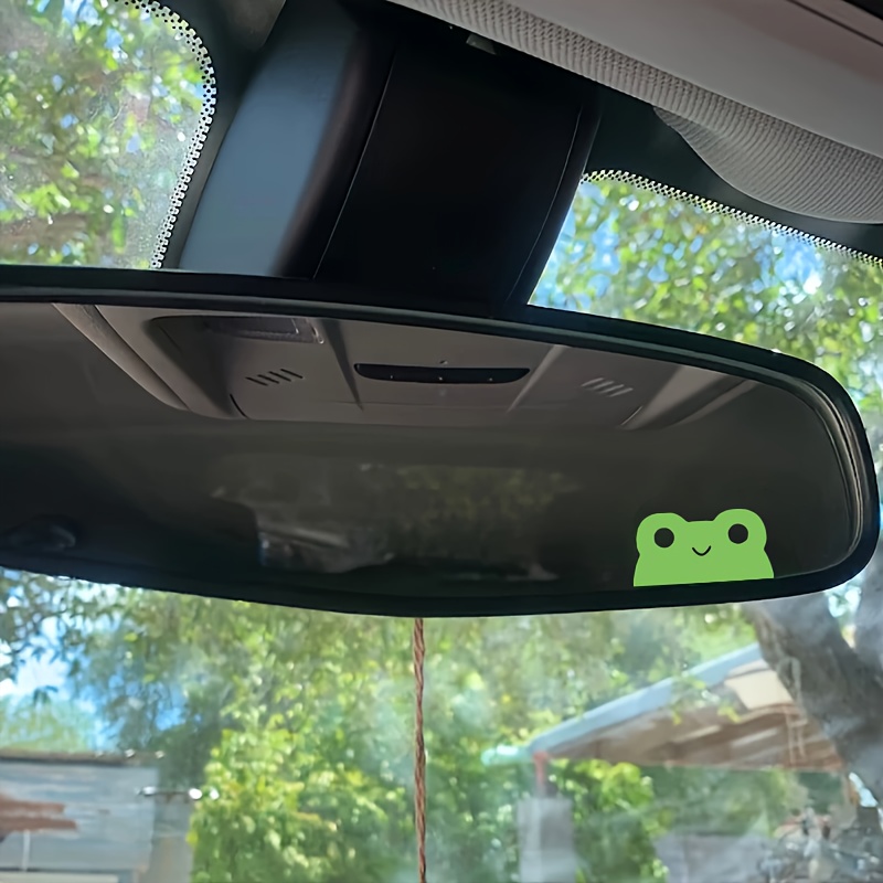 Cute Frog Peeker Glow In The Dark Green, Frog Mirror Decal, Frog Peeker Decal, Rearview Mirror Decal, Kawaii Peeker, Vinyl Decal, Car Sticker, Car Additions