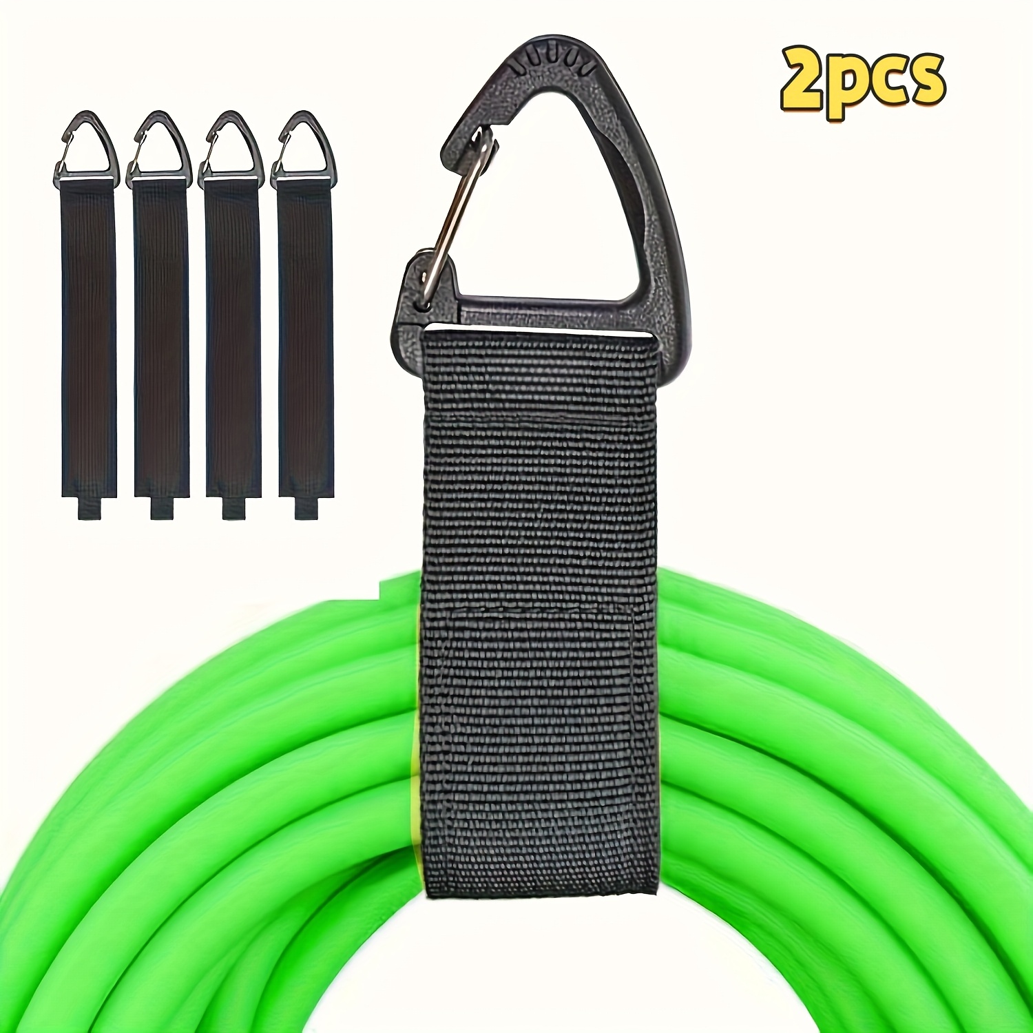 TEMU 2-pack Durable Cable Organizer Set - Black Multi-functional Cable Winder, Hooks, And Garage Storage Hooks
