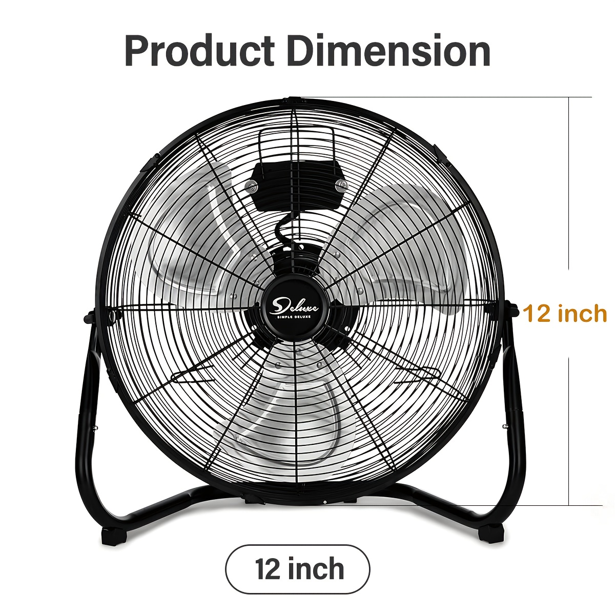 TEMU 12/20 Inch Heavy-duty Industrial Floor Fan With - High Velocity Quiet Motor, 3-speed Adjustable Suitable For Home, Commercial, Residential,