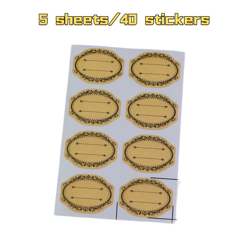 TEMU 5 Sheets/40 Stickers Blank Handwritten Stickers, Gift Decoration Self-adhesive Label Stickers