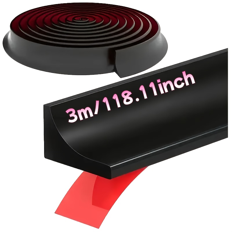 Image of 1 Roll 118.11-inch Long Kitchen Countertop Waterproof Strip, Self-adhesive Silicone Foldable Splash Guard, Suitable For Sink, Cabinet, Stove, Multiple Colors . Kitchen Sink Splash Guard