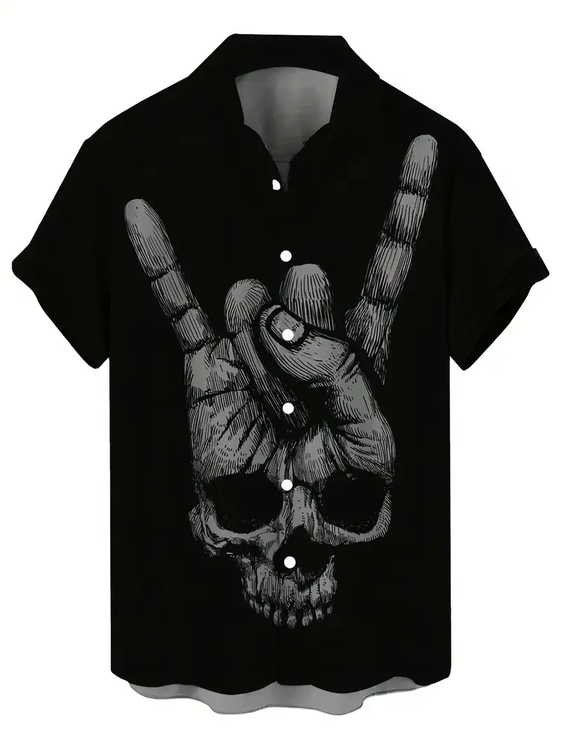 skull mens summer and lapel and suitable for dates as details 0