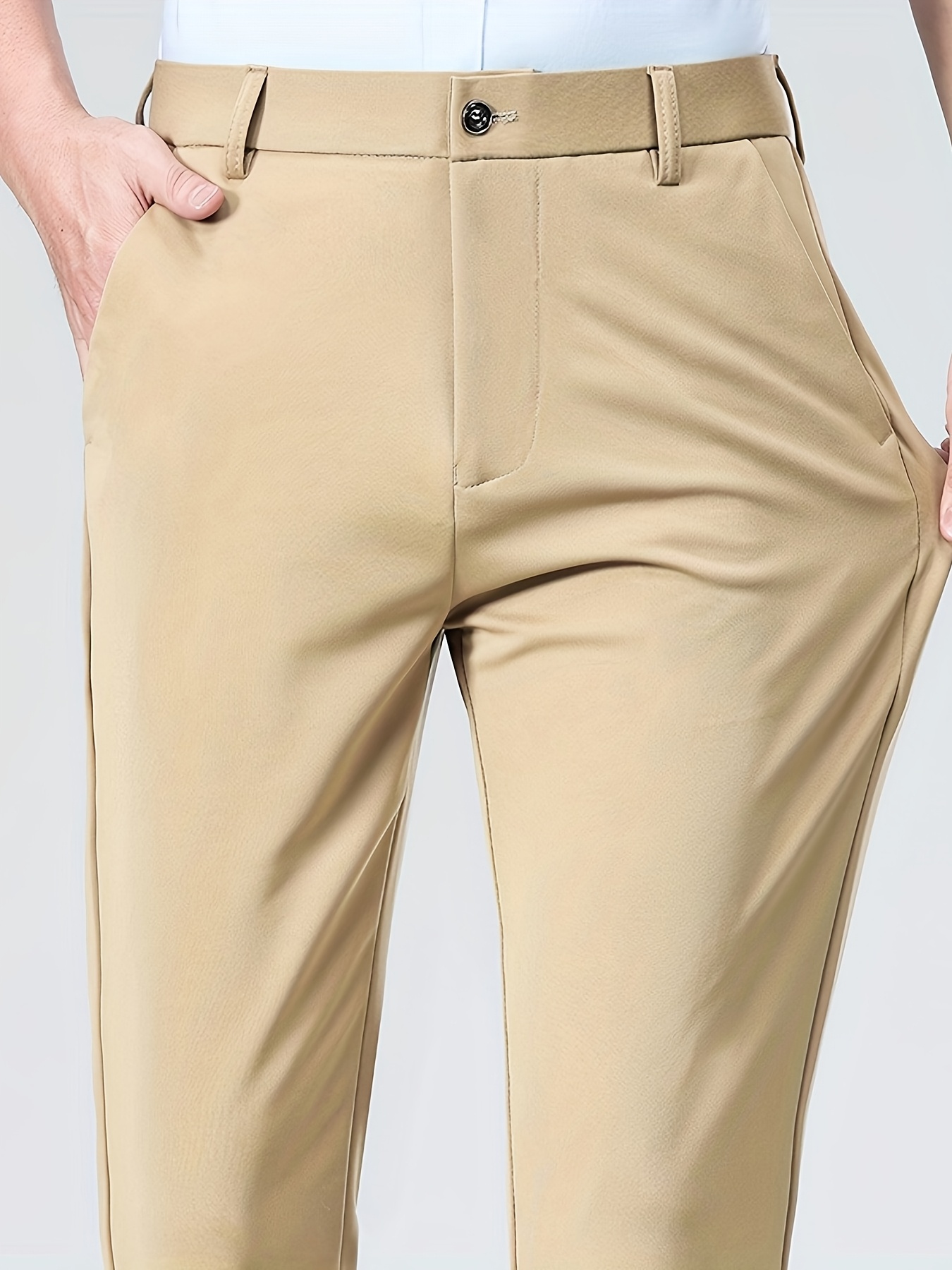 mens casual long pants business dress pants loose versatile - Temu Brazil