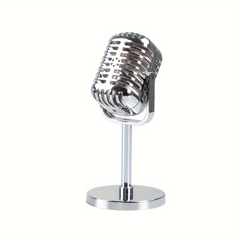 Accessoires de Microphone rétro avec support, accessoire de Microphone  Vintage, modèle Antique pour jeu de rôle de fête, décorations de Table sur